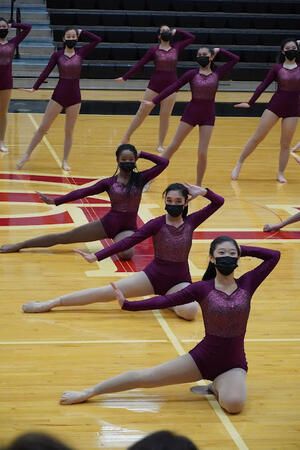 The ending pose of our Team Jazz Routine as performed at the MA Classic Competition. (January 2022)