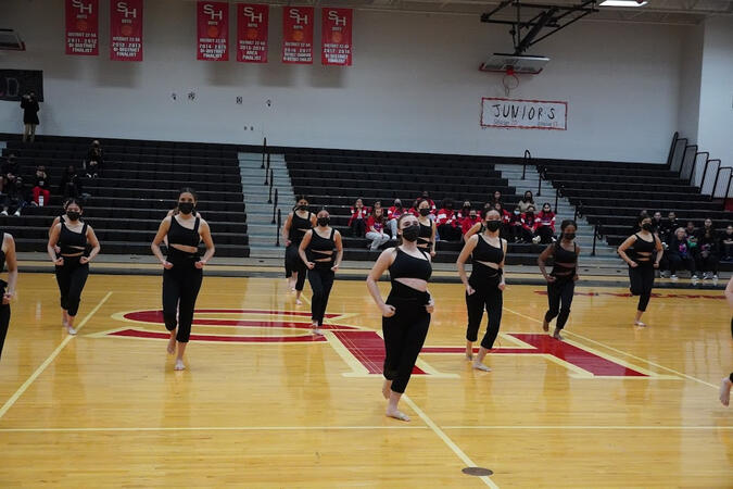 The Team performing our Large Contemporary Routine at the MA Classic Competition. (1) (January 2022)