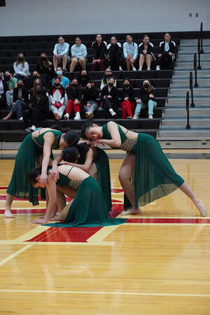 Esha Bhavsar, Sophie Espinosa, Isabella Hur, and Ella Pham performing their routine, "Hallelujah." (January 2022)