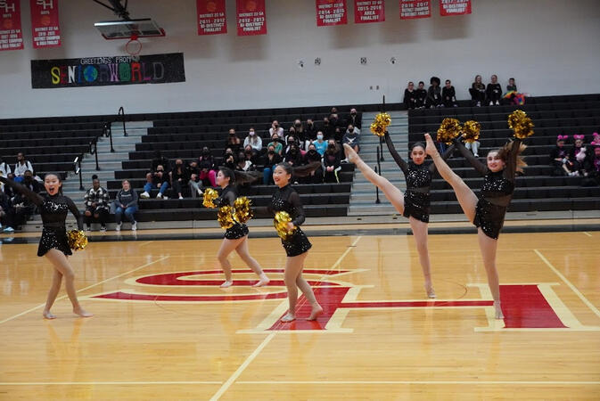 The Dance Officers performing their Officer Pom Routine at the MA Classic Competition. (1) (January 2022)