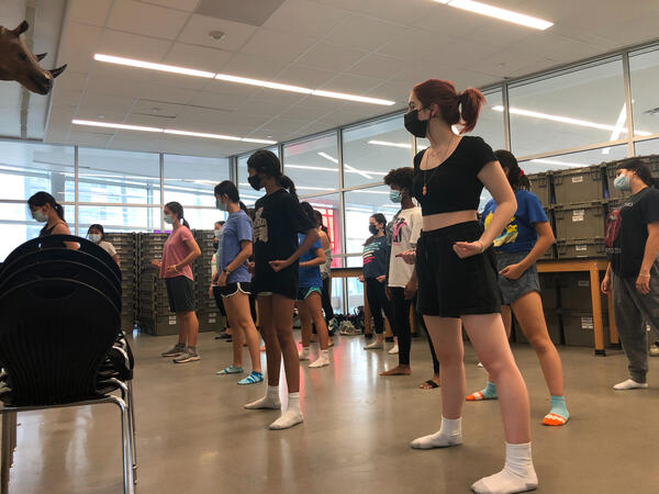 The team learning our large contemporary routine. (October 2021)