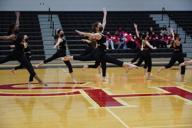 The Team performing our Large Contemporary Routine at the MA Classic Competition. (2) (January 2022)