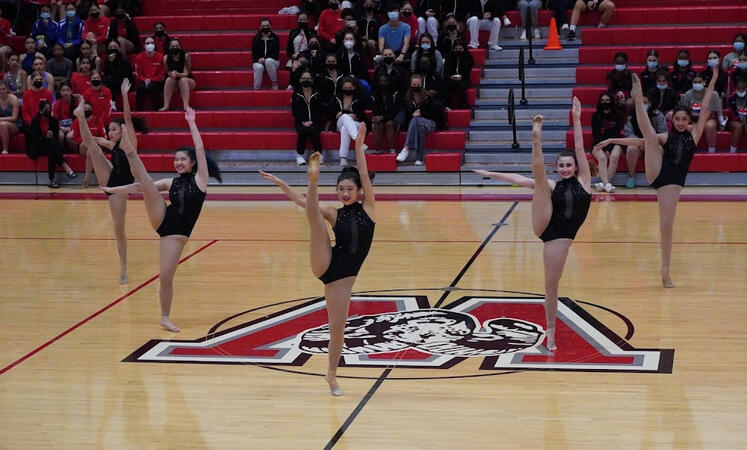 The Dance Officers performing Officer Jazz at the MA HISD Competition. (February 2022)