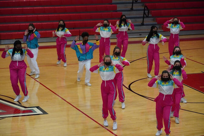 The Team performing Large Hip Hop at the MA HISD Competition. (February 2022)