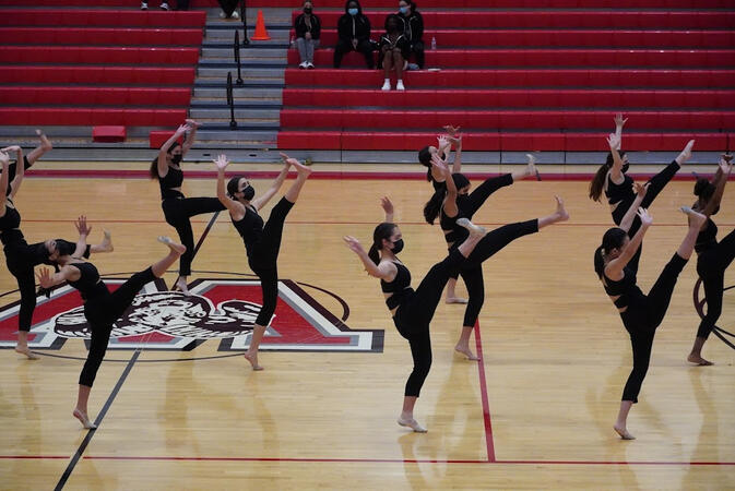 The Team performing Large Contemporary at the MA HISD Competition. (February 2022)