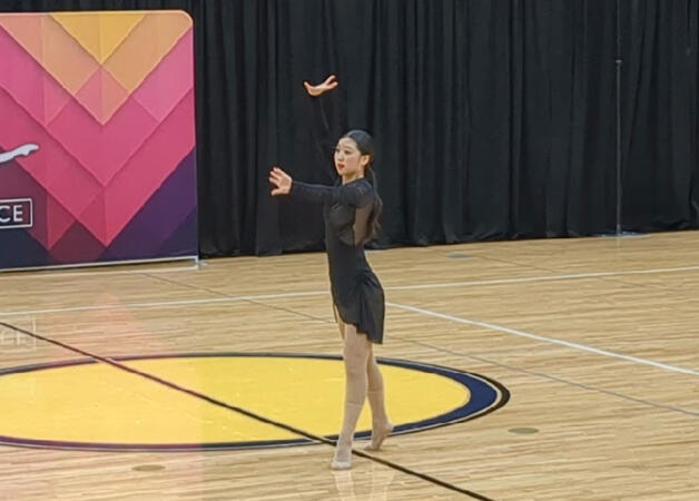 Audrey Kim performing her solo at the CPD State competition (March 2023)